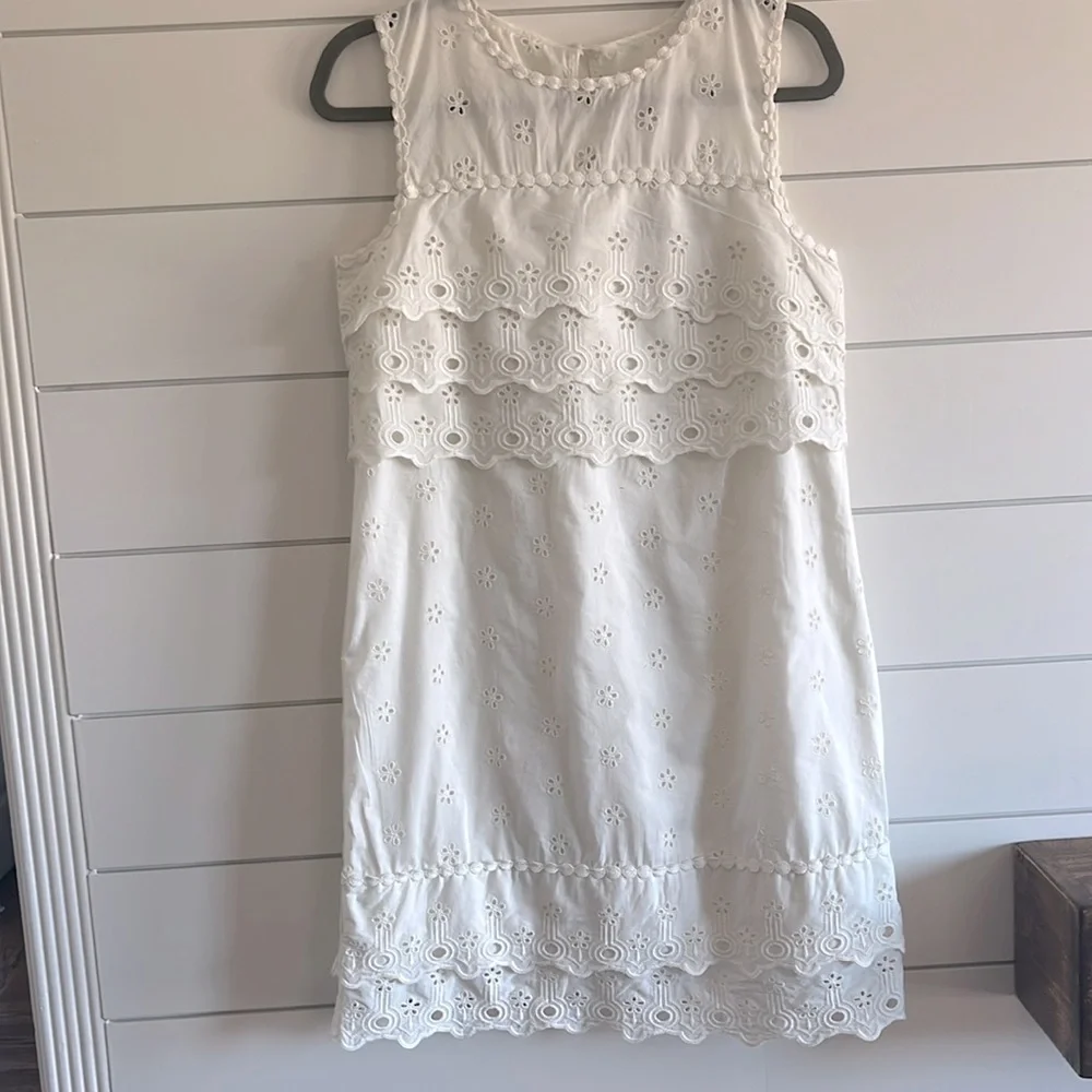 J. Crew Cream Eyelet Dress